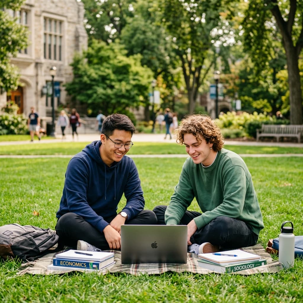 Students studying